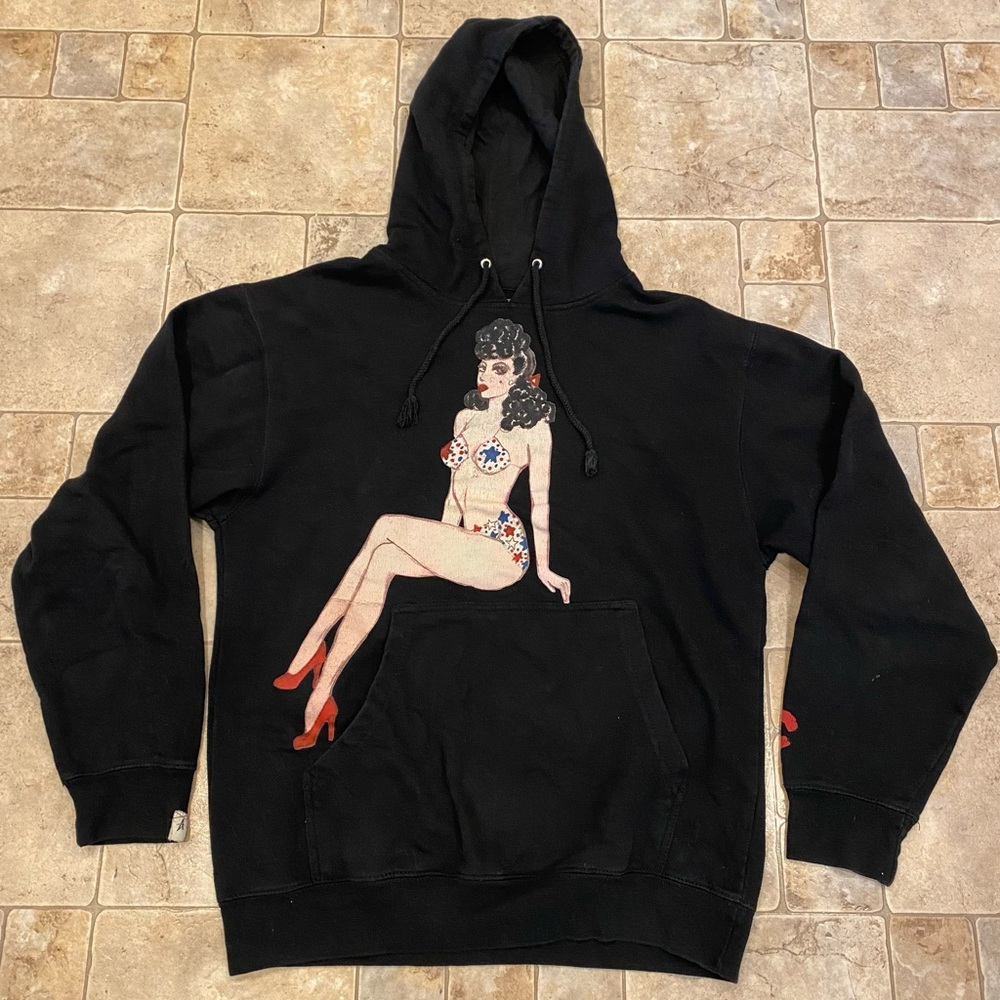 Liz Goldwyn For Altamont Skateboarding Burlesque Pinup Sweatshirt Vogue M RARE